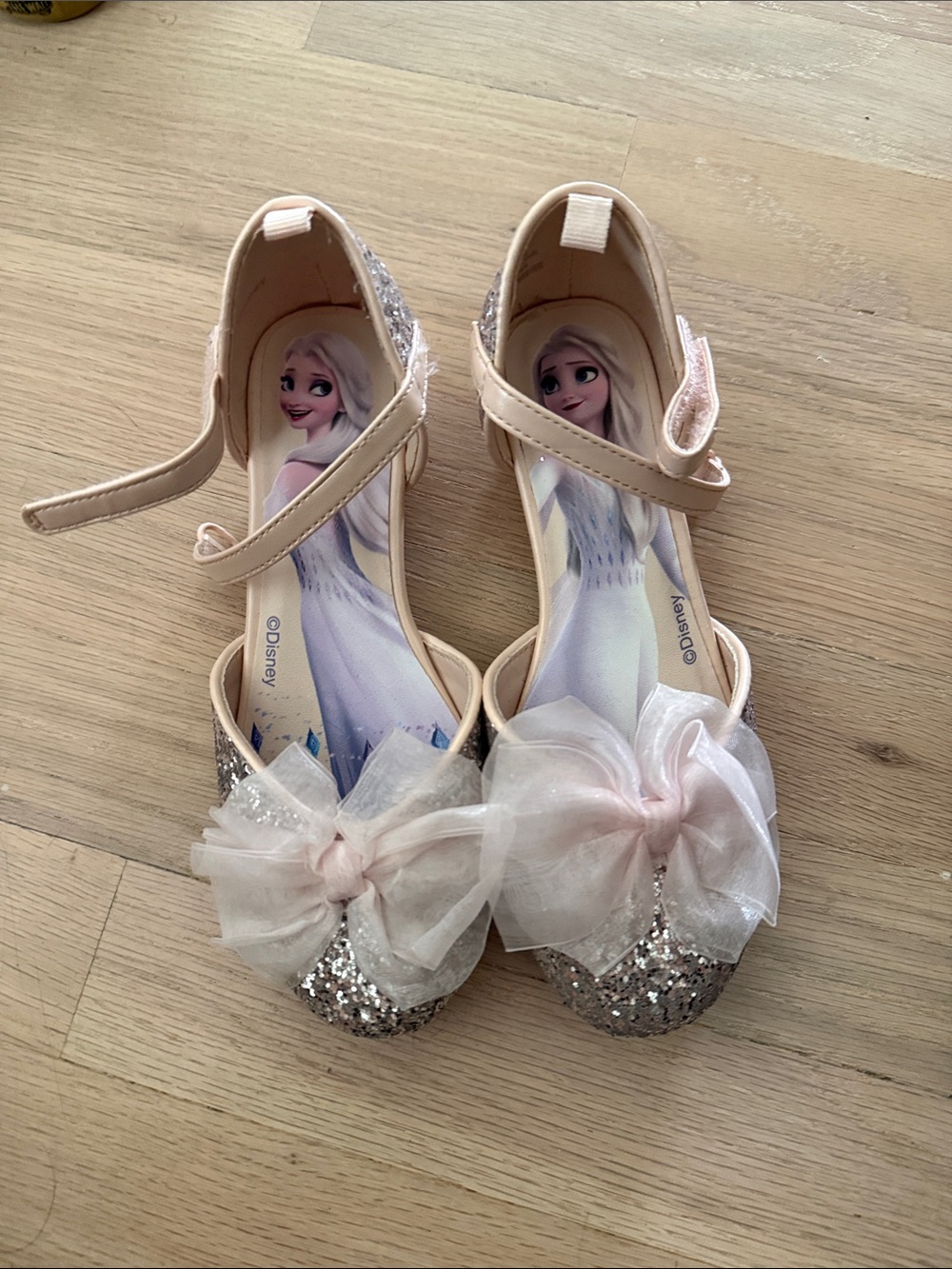 Disney Frozen Light Pink Glitter Mary Jane Shoes for Kids